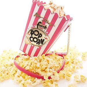 NEW In packaging Betsey Johnson "Butter Me Up"Pink and White Popcorn Box Handbag